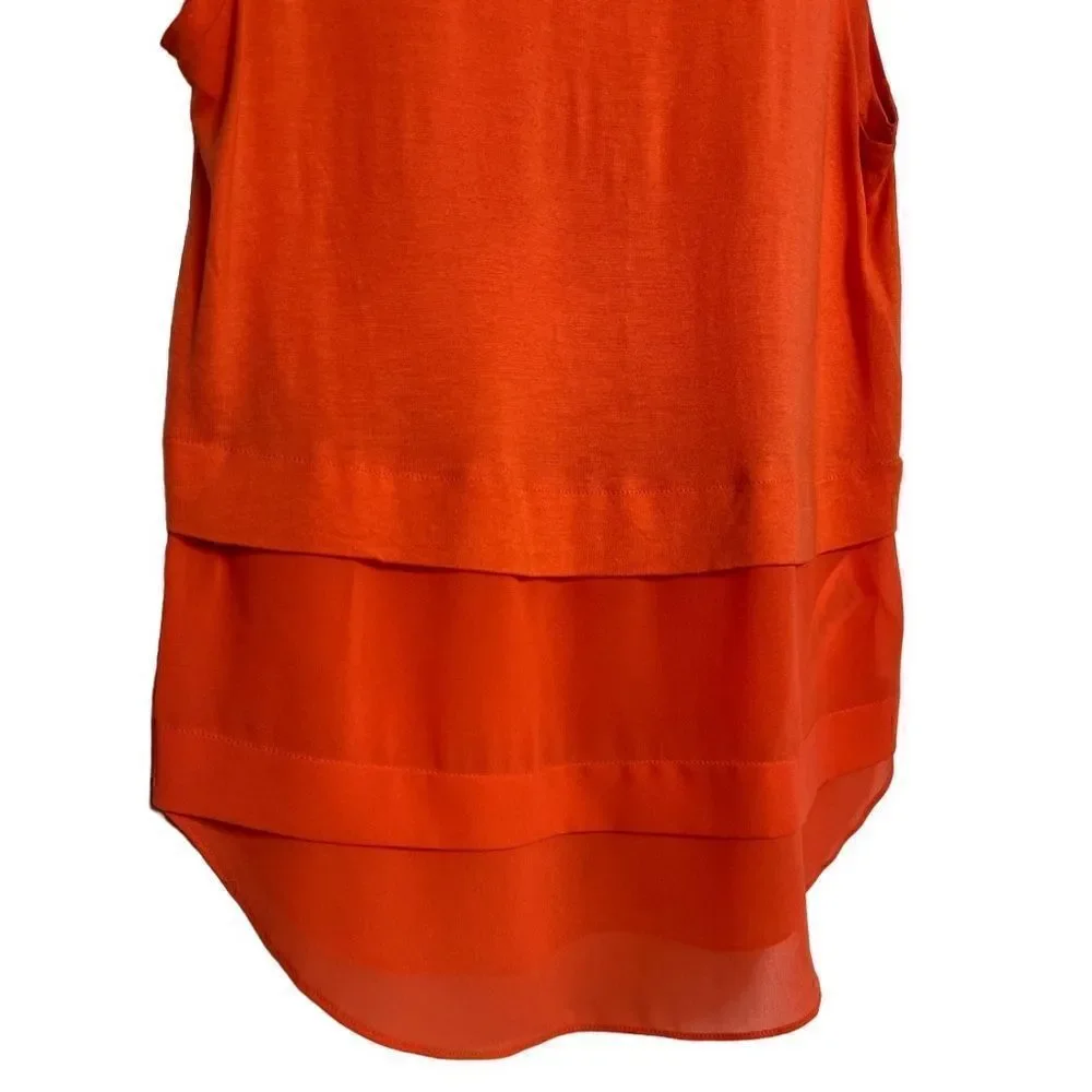 Michael Kors Tiered Sleeveless Blouse Orange Size XS